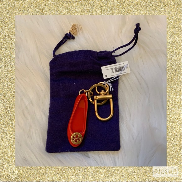 Tory Burch Logo Charm Ballet Flat Key Fob - NWT